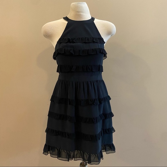 TIBI silk halter neck ruffle dress - Picture 2 of 8